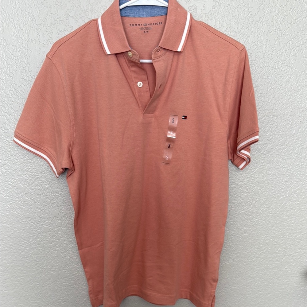 Tommy Hilfiger Orange Polo Shirt Classic Design